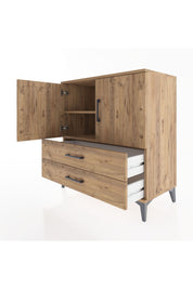 Hyperion Şifonyer 2 Raflı 2 Çekmeceli 2 Kapaklı 88x44x96 Çam-Çam