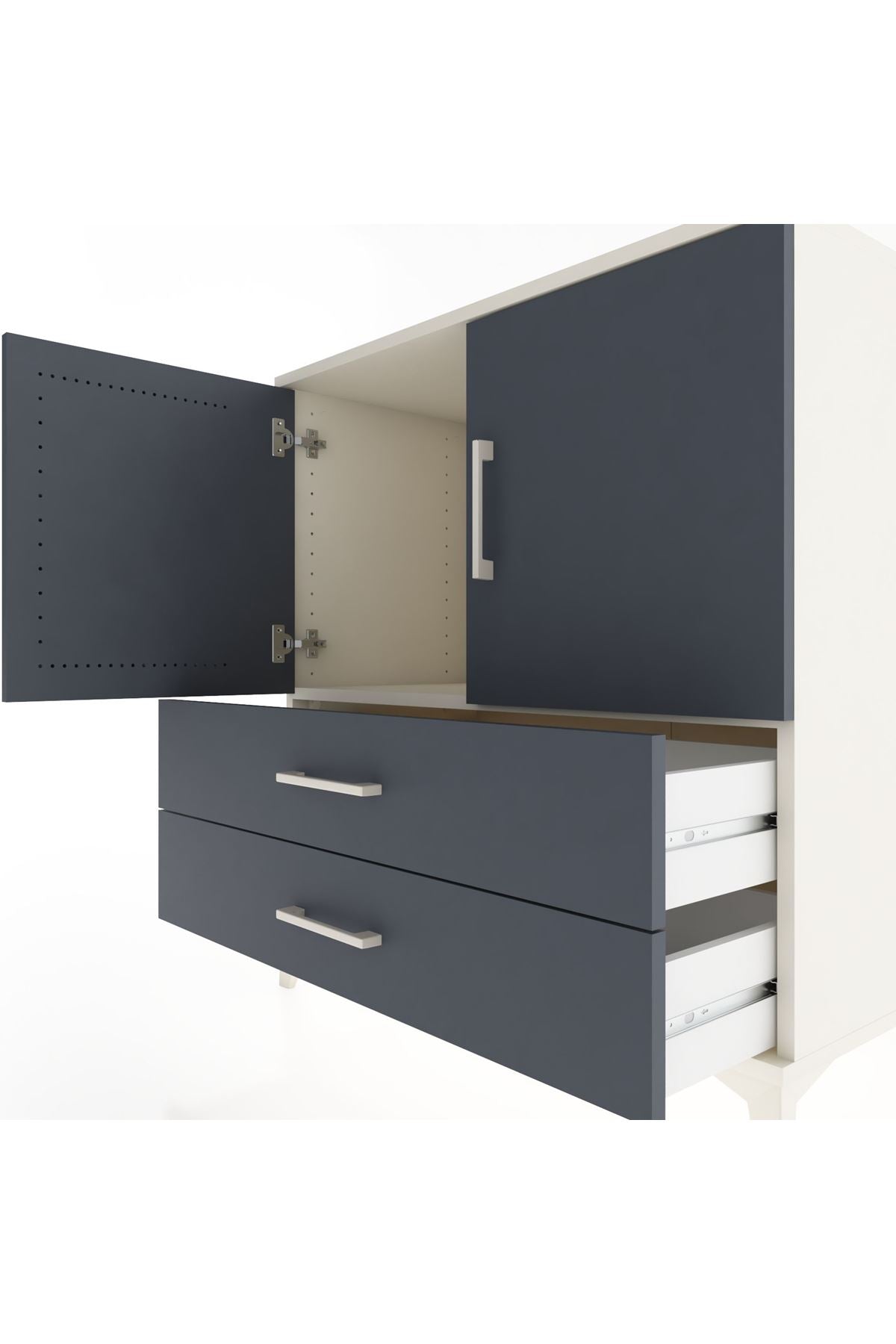 Hyperion Şifonyer Tek Raflı 2 Çekmeceli 2 Kapaklı 88x44x96 Aytaşı-Antrasit