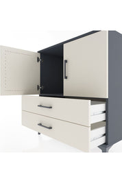 Hyperion Şifonyer Tek Raflı 2 Çekmeceli 2 Kapaklı 88x44x96 Antrasit-Aytaşı