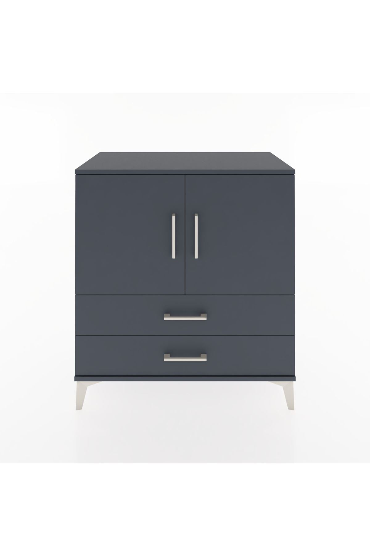 Hyperion Şifonyer Tek Raflı 2 Çekmeceli 2 Kapaklı 88x44x96 Antrasit-Antrasit