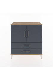 Hyperion Şifonyer Tek Raflı 2 Çekmeceli 2 Kapaklı 88x44x96 Çam-Antrasit