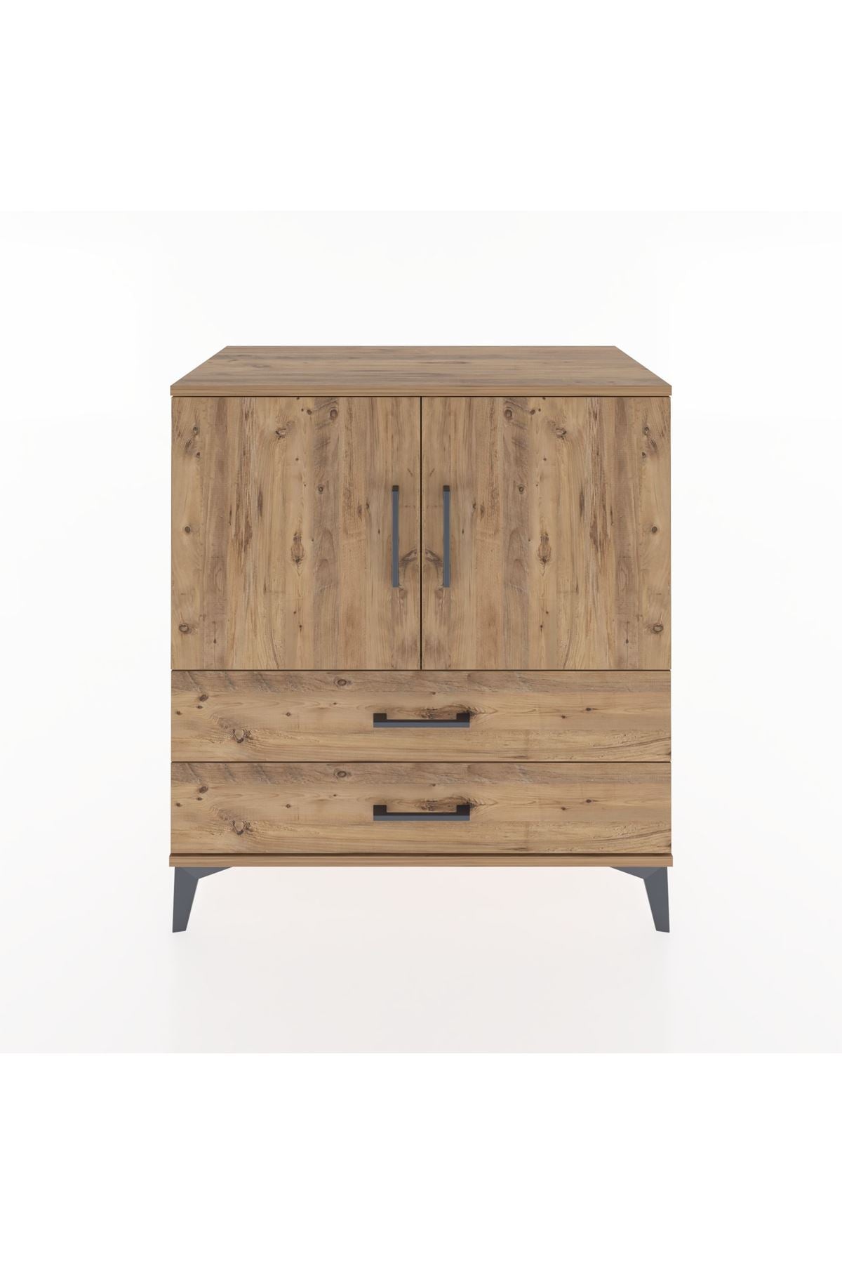 Hyperion Şifonyer Tek Raflı 2 Çekmeceli 2 Kapaklı 88x44x96 Çam-Çam