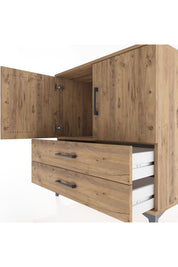 Hyperion Şifonyer Tek Raflı 2 Çekmeceli 2 Kapaklı 88x44x96 Çam-Çam