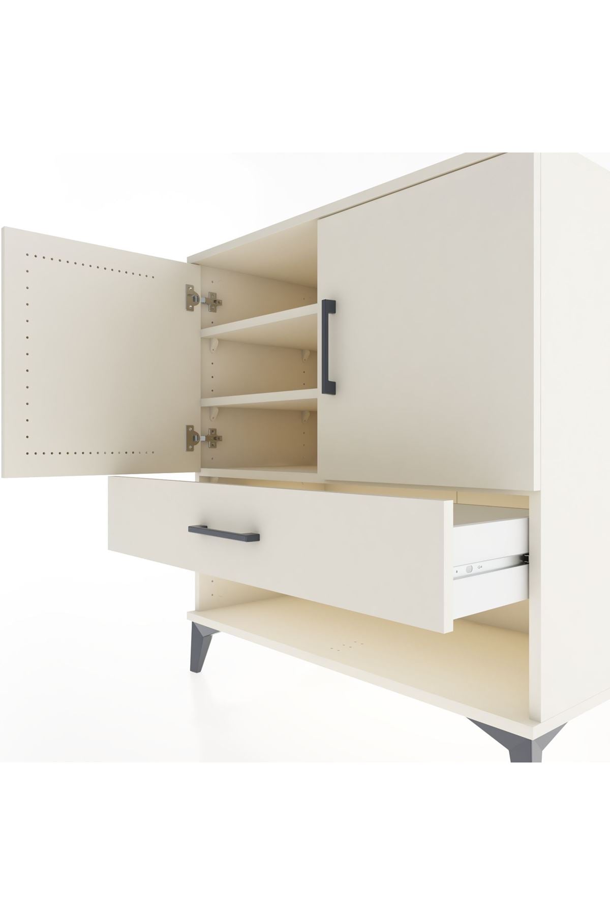 Hyperion Şifonyer 3 Raflı Tek Çekmeceli 2 Kapaklı 88x44x96 Aytaşı-Aytaşı