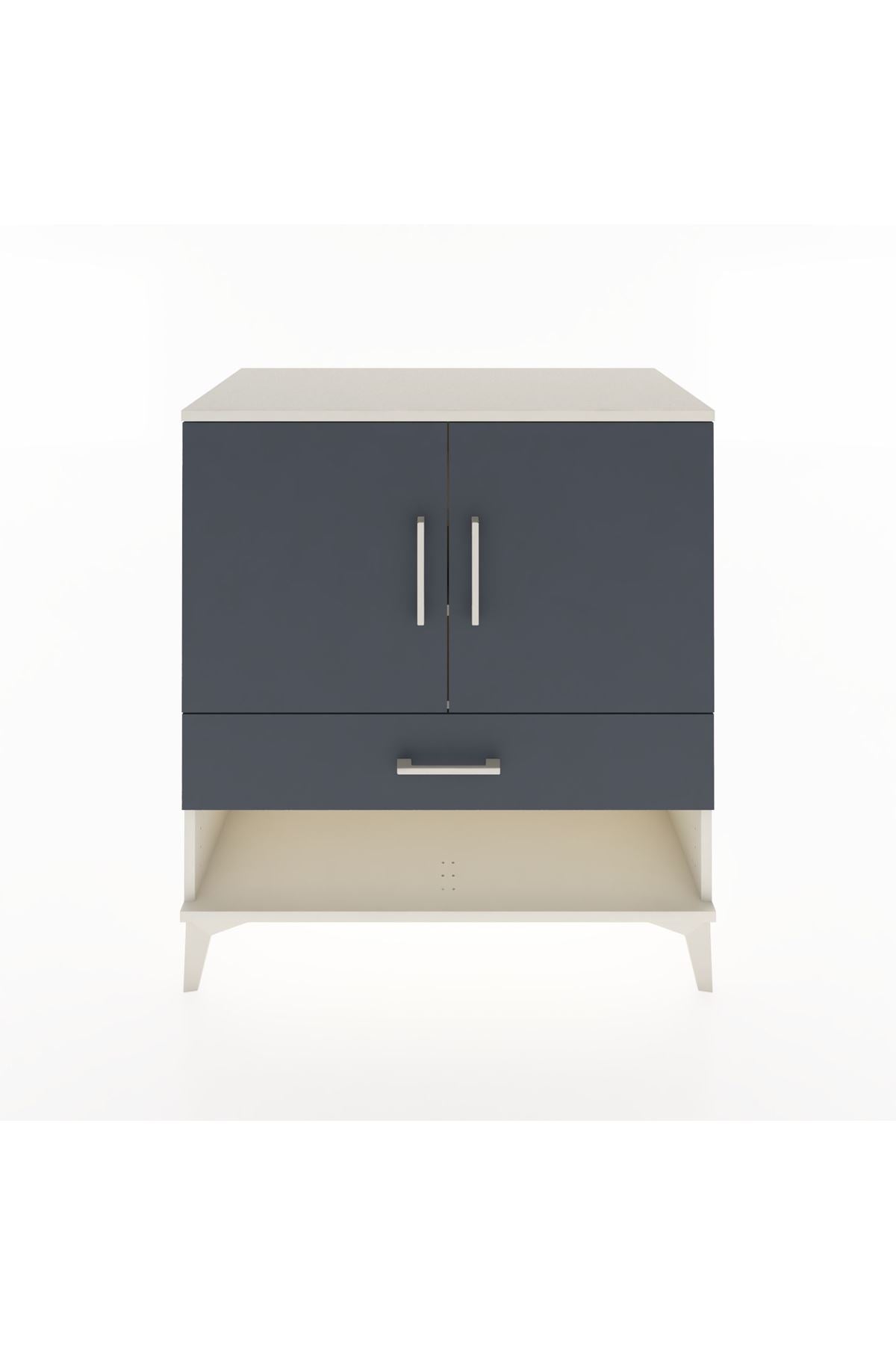 Hyperion Şifonyer 3 Raflı Tek Çekmeceli 2 Kapaklı 88x44x96 Aytaşı-Antrasit