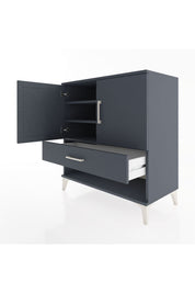 Hyperion Şifonyer 3 Raflı Tek Çekmeceli 2 Kapaklı 88x44x96 Antrasit-Antrasit