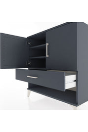 Hyperion Şifonyer 3 Raflı Tek Çekmeceli 2 Kapaklı 88x44x96 Antrasit-Antrasit