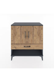 Hyperion Şifonyer 3 Raflı Tek Çekmeceli 2 Kapaklı 88x44x96 Antrasit-Çam