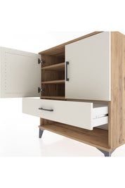 Hyperion Şifonyer 3 Raflı Tek Çekmeceli 2 Kapaklı 88x44x96 Çam-Aytaşı