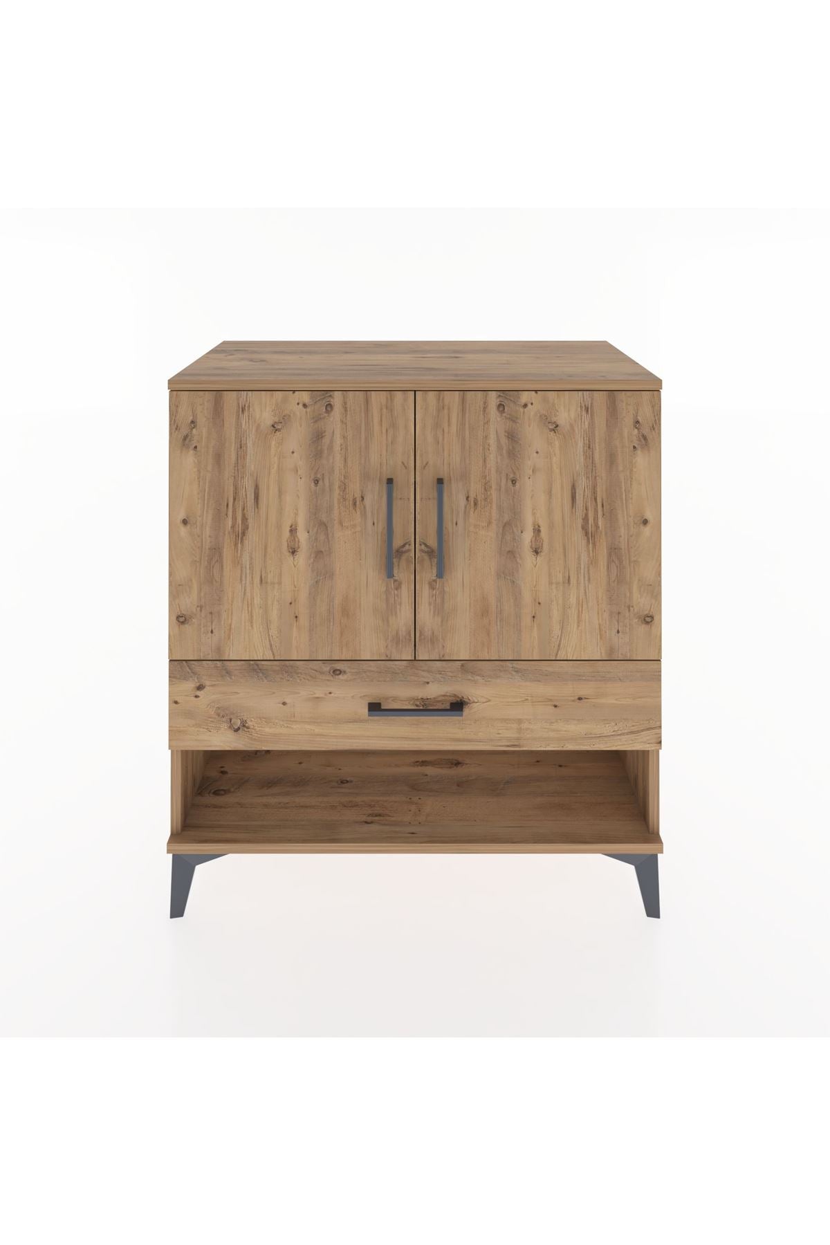 Hyperion Şifonyer 3 Raflı Tek Çekmeceli 2 Kapaklı 88x44x96 Çam-Çam