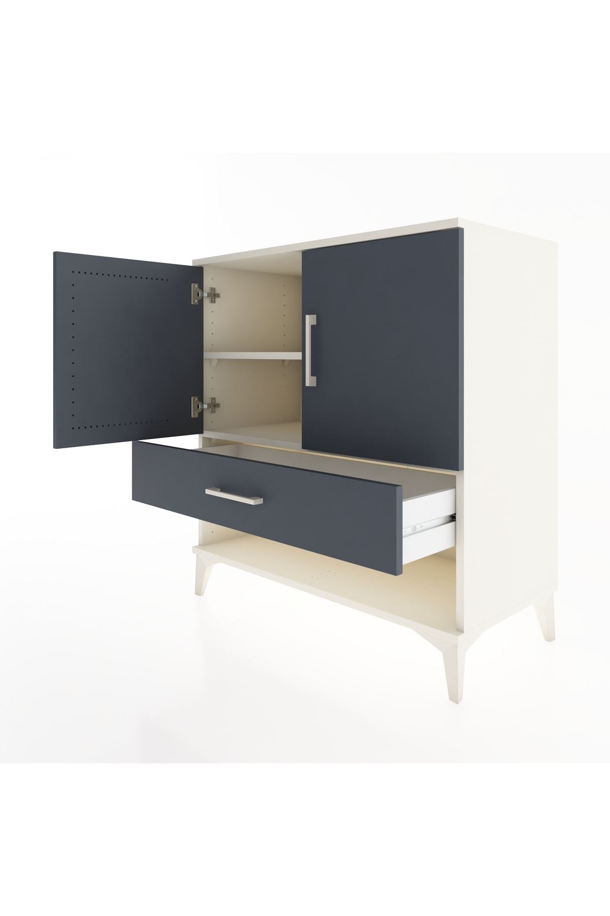 Hyperion Şifonyer 2 Raflı Tek Çekmeceli 2 Kapaklı 88x44x96 Aytaşı-Antrasit