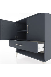 Hyperion Şifonyer 2 Raflı Tek Çekmeceli 2 Kapaklı 88x44x96 Antrasit-Antrasit