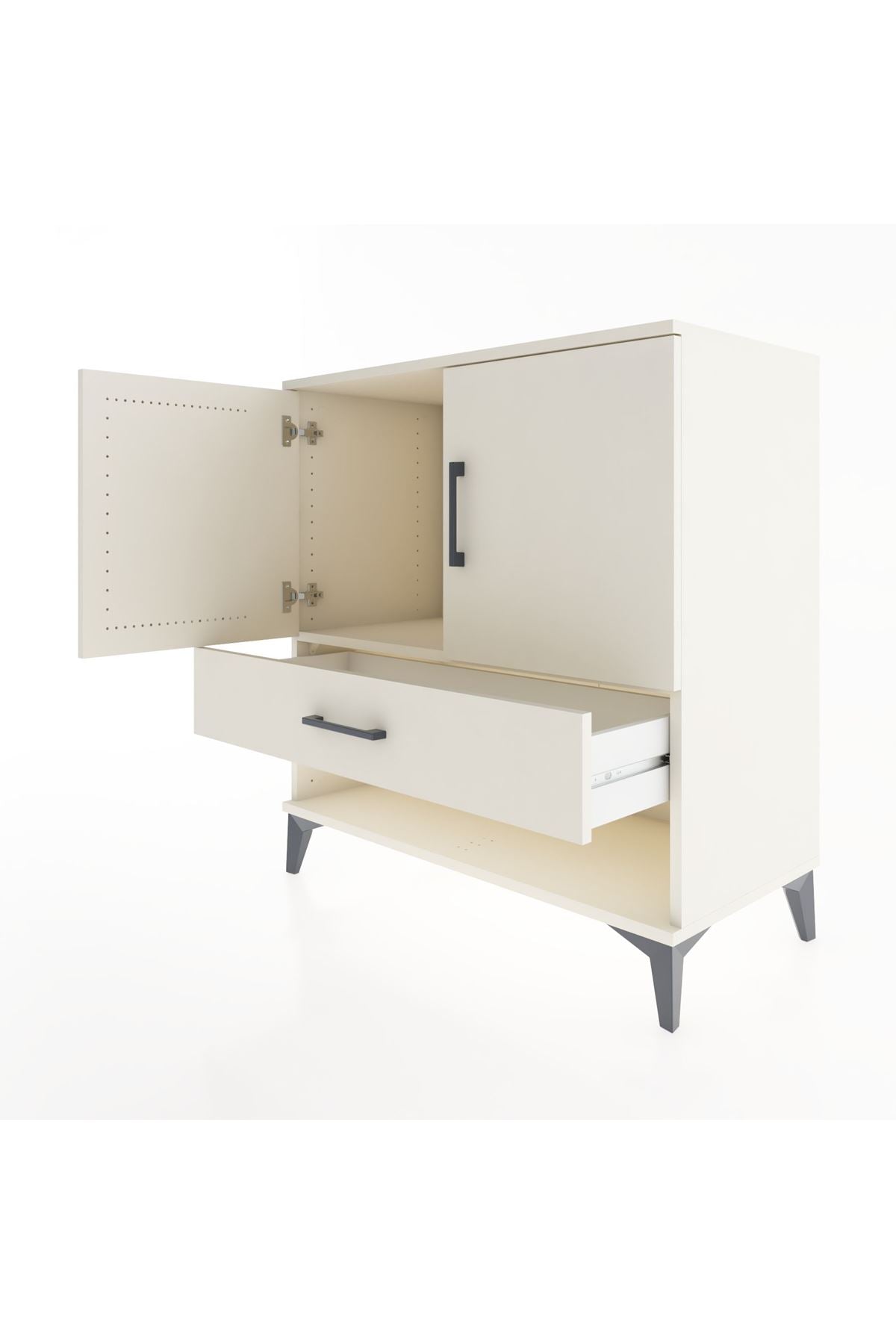 Hyperion Şifonyer Tek Raflı Tek Çekmeceli 2 Kapaklı 88x44x96 Aytaşı-Aytaşı