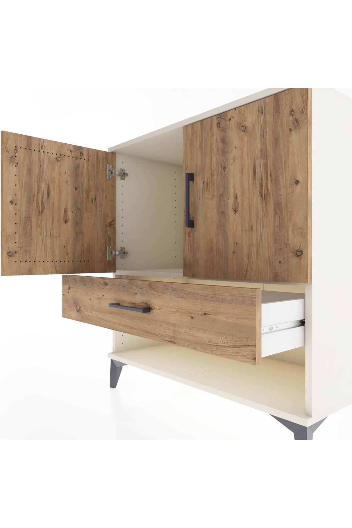 Hyperion Şifonyer Tek Raflı Tek Çekmeceli 2 Kapaklı 88x44x96 Aytaşı-Çam