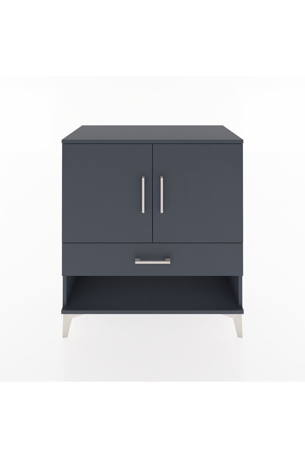 Hyperion Şifonyer Tek Raflı Tek Çekmeceli 2 Kapaklı 88x44x96 Antrasit-Antrasit