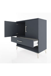 Hyperion Şifonyer Tek Raflı Tek Çekmeceli 2 Kapaklı 88x44x96 Antrasit-Antrasit