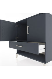 Hyperion Şifonyer Tek Raflı Tek Çekmeceli 2 Kapaklı 88x44x96 Antrasit-Antrasit