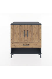 Hyperion Şifonyer Tek Raflı Tek Çekmeceli 2 Kapaklı 88x44x96 Antrasit-Çam