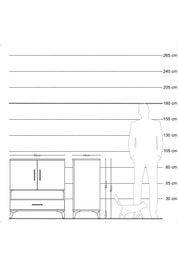 Hyperion Şifonyer 4 Raflı Tek Çekmeceli 2 Kapaklı 88x44x96 Aytaşı-Antrasit