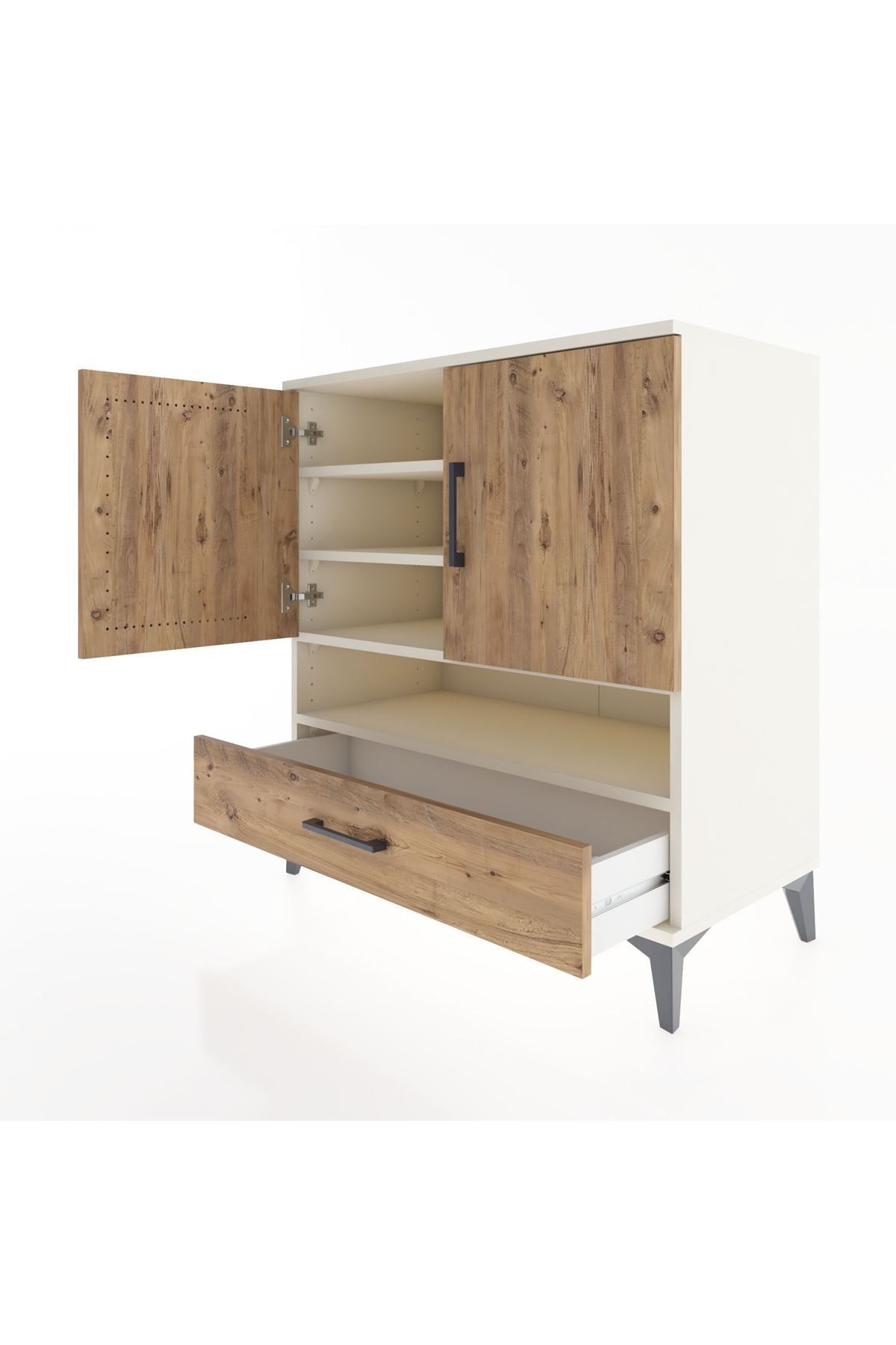 Hyperion Şifonyer 4 Raflı Tek Çekmeceli 2 Kapaklı 88x44x96 Aytaşı-Çam