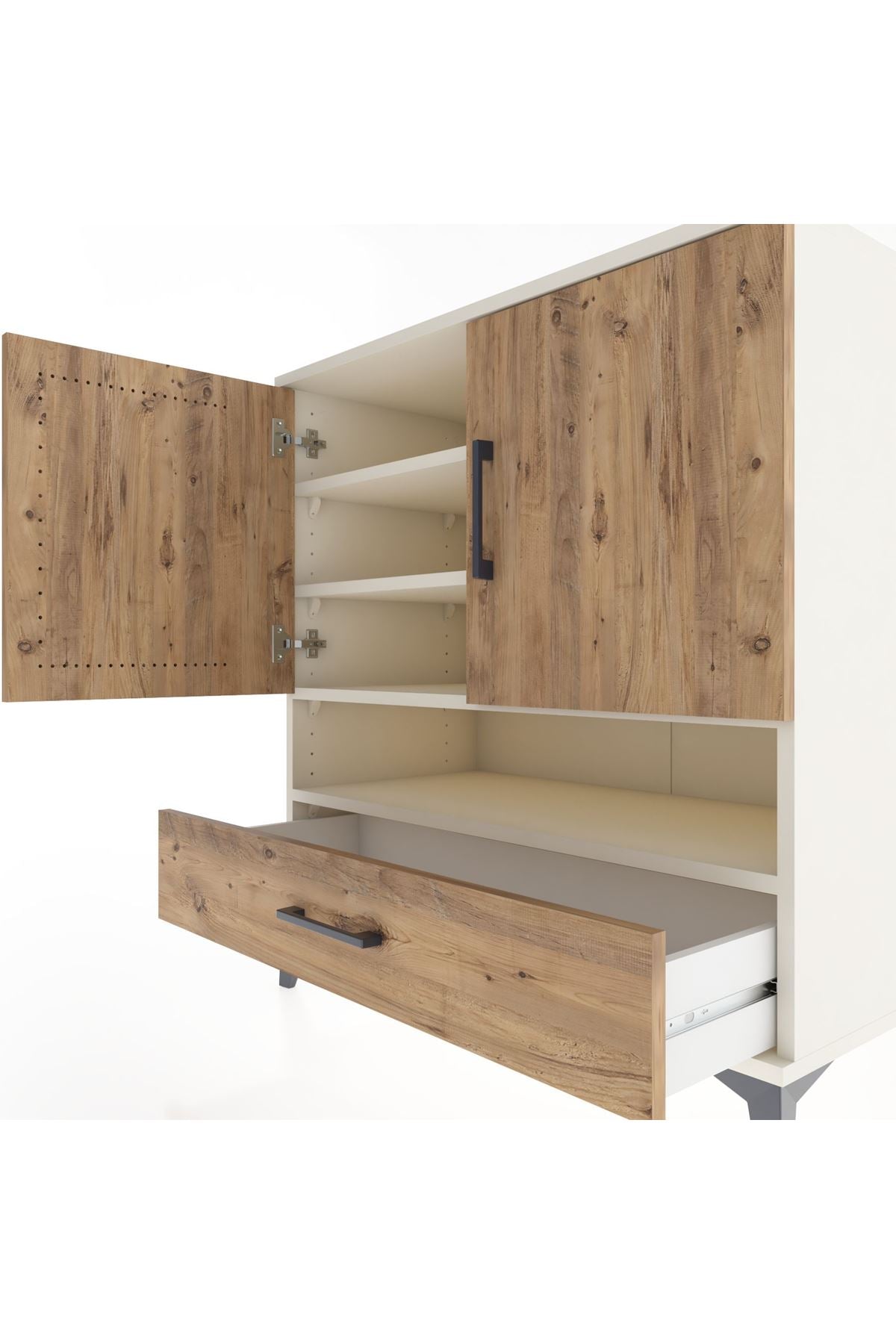 Hyperion Şifonyer 4 Raflı Tek Çekmeceli 2 Kapaklı 88x44x96 Aytaşı-Çam