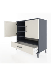 Hyperion Şifonyer 4 Raflı Tek Çekmeceli 2 Kapaklı 88x44x96 Antrasit-Aytaşı