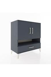 Hyperion Şifonyer 4 Raflı Tek Çekmeceli 2 Kapaklı 88x44x96 Antrasit-Antrasit