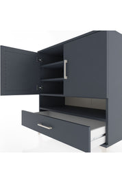 Hyperion Şifonyer 4 Raflı Tek Çekmeceli 2 Kapaklı 88x44x96 Antrasit-Antrasit