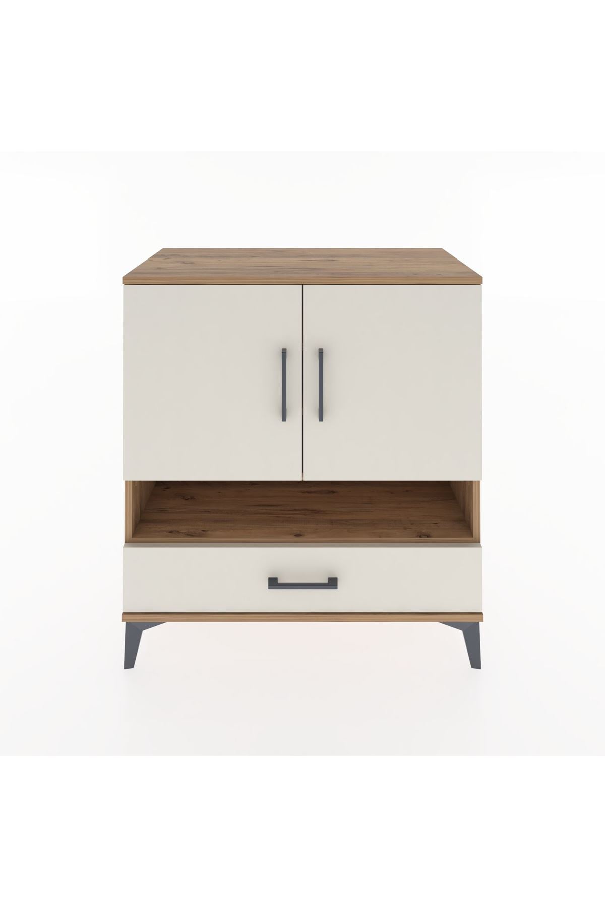 Hyperion Şifonyer 4 Raflı Tek Çekmeceli 2 Kapaklı 88x44x96 Çam-Aytaşı