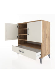 Hyperion Şifonyer 4 Raflı Tek Çekmeceli 2 Kapaklı 88x44x96 Çam-Aytaşı