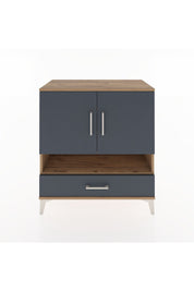 Hyperion Şifonyer 4 Raflı Tek Çekmeceli 2 Kapaklı 88x44x96 Çam-Antrasit