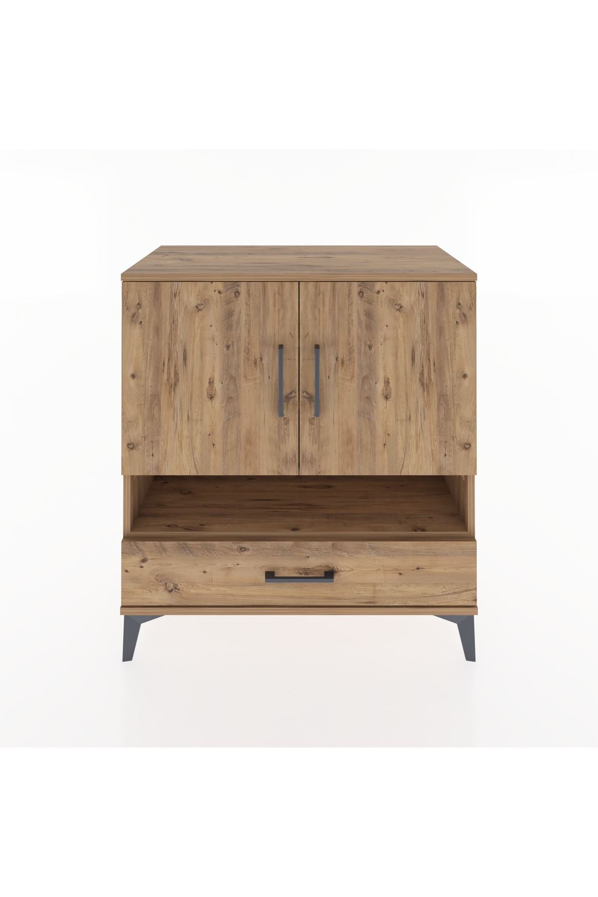 Hyperion Şifonyer 4 Raflı Tek Çekmeceli 2 Kapaklı 88x44x96 Çam-Çam