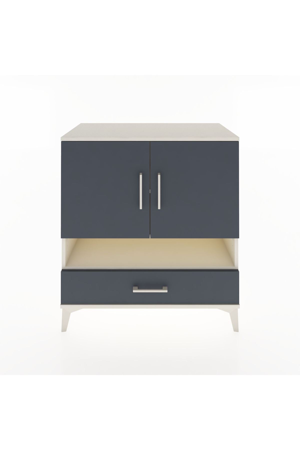 Hyperion Şifonyer 3 Raflı Tek Çekmeceli 2 Kapaklı 88x44x96 Aytaşı-Antrasit