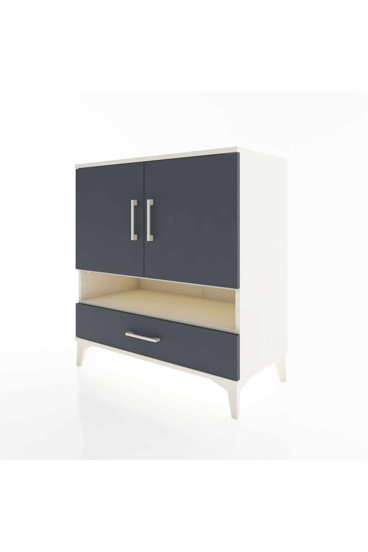 Hyperion Şifonyer 3 Raflı Tek Çekmeceli 2 Kapaklı 88x44x96 Aytaşı-Antrasit