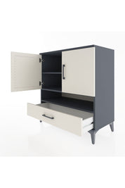 Hyperion Şifonyer 3 Raflı Tek Çekmeceli 2 Kapaklı 88x44x96 Antrasit-Aytaşı