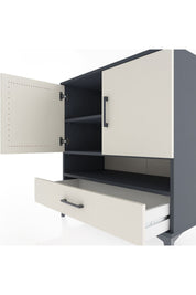 Hyperion Şifonyer 3 Raflı Tek Çekmeceli 2 Kapaklı 88x44x96 Antrasit-Aytaşı