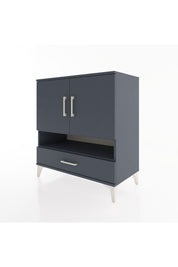 Hyperion Şifonyer 3 Raflı Tek Çekmeceli 2 Kapaklı 88x44x96 Antrasit-Antrasit