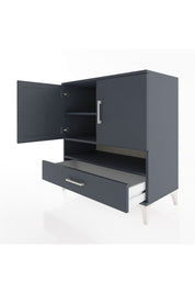 Hyperion Şifonyer 3 Raflı Tek Çekmeceli 2 Kapaklı 88x44x96 Antrasit-Antrasit