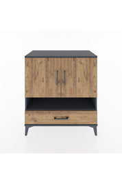 Hyperion Şifonyer 3 Raflı Tek Çekmeceli 2 Kapaklı 88x44x96 Antrasit-Çam