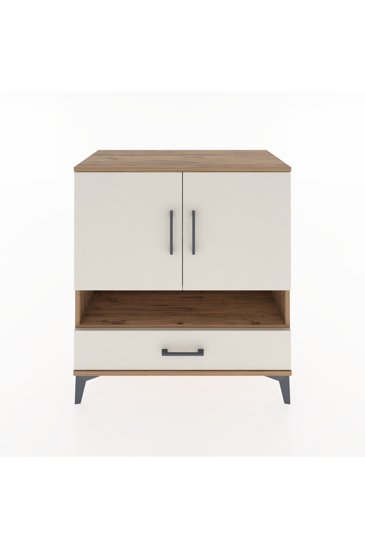 Hyperion Şifonyer 3 Raflı Tek Çekmeceli 2 Kapaklı 88x44x96 Çam-Aytaşı