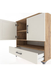 Hyperion Şifonyer 3 Raflı Tek Çekmeceli 2 Kapaklı 88x44x96 Çam-Aytaşı