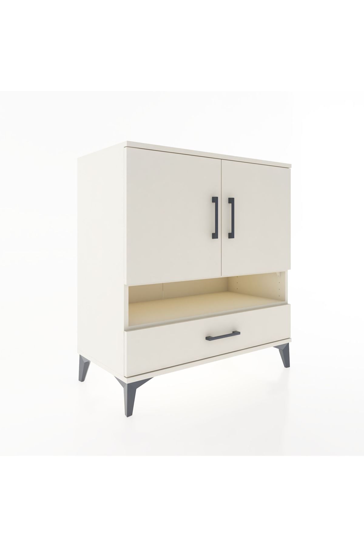 Hyperion Şifonyer 2 Raflı Tek Çekmeceli 2 Kapaklı 88x44x96 Aytaşı-Aytaşı