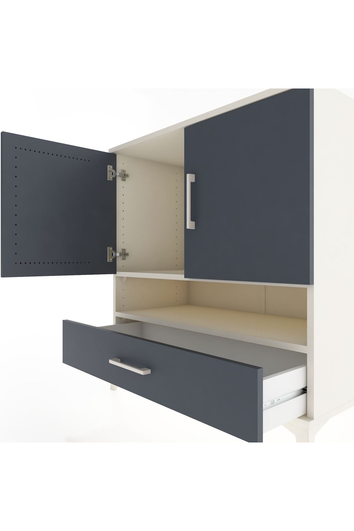 Hyperion Şifonyer 2 Raflı Tek Çekmeceli 2 Kapaklı 88x44x96 Aytaşı-Antrasit