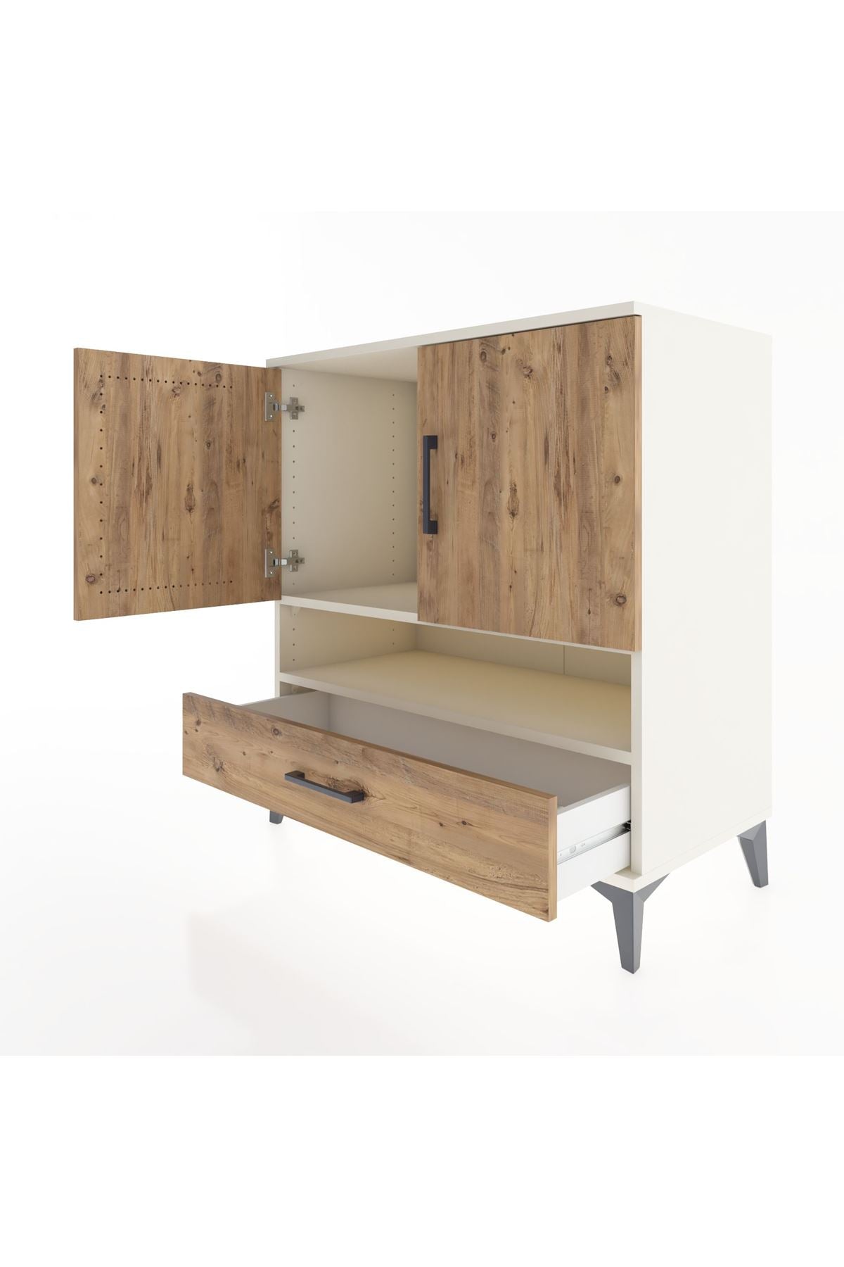 Hyperion Şifonyer 2 Raflı Tek Çekmeceli 2 Kapaklı 88x44x96 Aytaşı-Çam