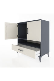 Hyperion Şifonyer 2 Raflı Tek Çekmeceli 2 Kapaklı 88x44x96 Antrasit-Aytaşı