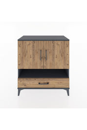 Hyperion Şifonyer 2 Raflı Tek Çekmeceli 2 Kapaklı 88x44x96 Antrasit-Çam