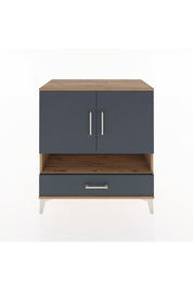 Hyperion Şifonyer 2 Raflı Tek Çekmeceli 2 Kapaklı 88x44x96 Çam-Antrasit
