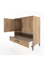 Hyperion Şifonyer 2 Raflı Tek Çekmeceli 2 Kapaklı 88x44x96 Çam-Çam