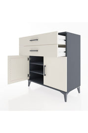 Hyperion Şifonyer 2 Raflı 2 Çekmeceli 2 Kapaklı 88x44x96 Antrasit-Aytaşı