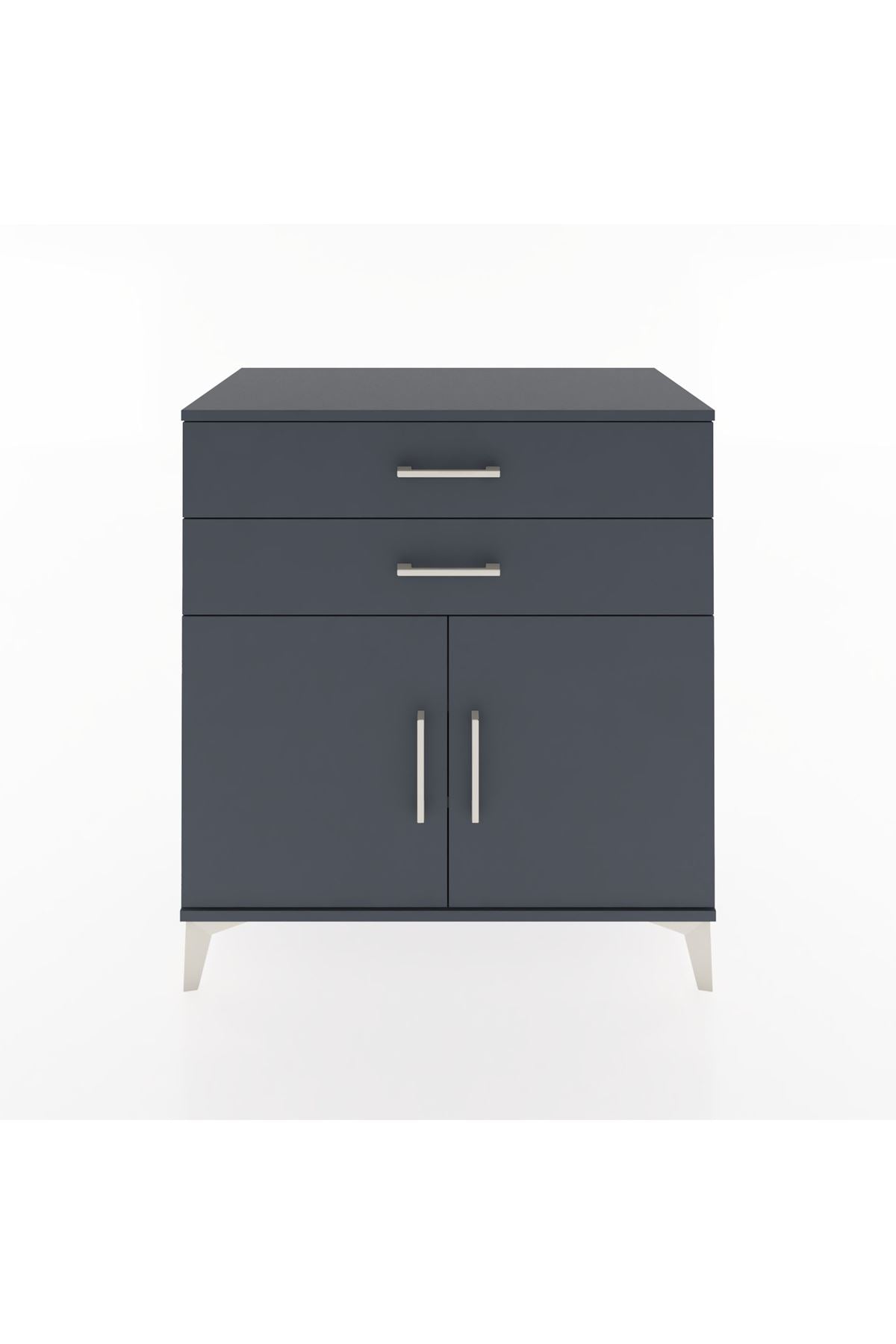 Hyperion Şifonyer 2 Raflı 2 Çekmeceli 2 Kapaklı 88x44x96 Antrasit-Antrasit